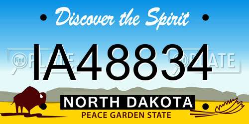 IA48834 North Dakota License Plate