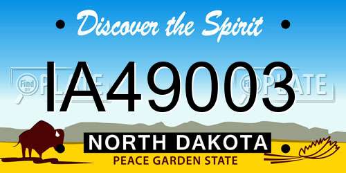 IA49003 North Dakota License Plate