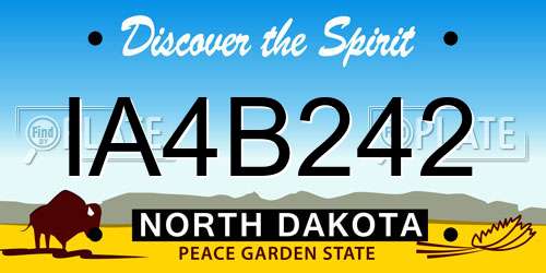 IA4B242 North Dakota License Plate
