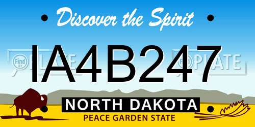 IA4B247 North Dakota License Plate