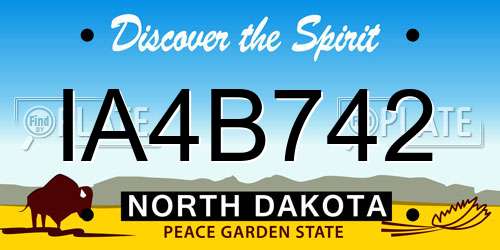 IA4B742 North Dakota License Plate