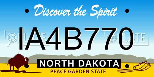 IA4B770 North Dakota License Plate
