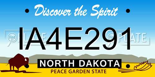 IA4E291 North Dakota License Plate