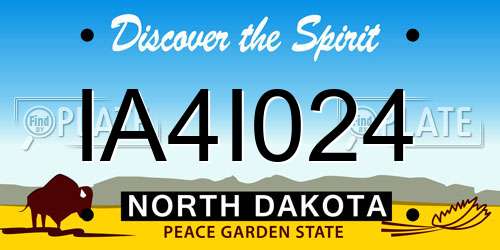 IA4I024 North Dakota License Plate