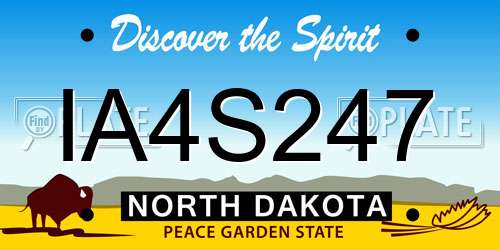 IA4S247 North Dakota License Plate