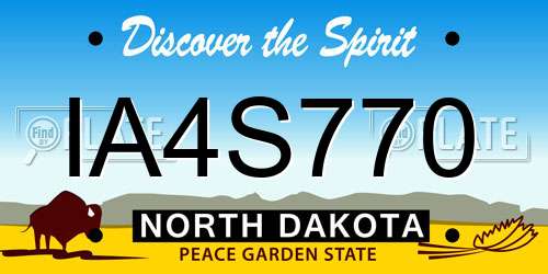 IA4S770 North Dakota License Plate