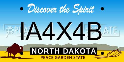IA4X4B North Dakota License Plate