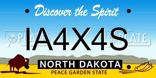 IA4X4S North Dakota License Plate
