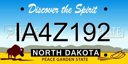IA4Z192 North Dakota License Plate