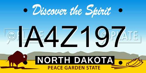 IA4Z197 North Dakota License Plate