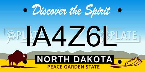 IA4Z6L North Dakota License Plate