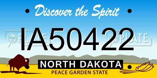 IA50422 North Dakota License Plate