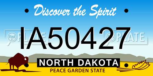 IA50427 North Dakota License Plate