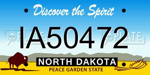 IA50472 North Dakota License Plate