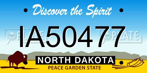 IA50477 North Dakota License Plate