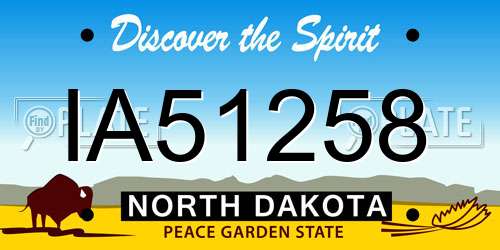 IA51258 North Dakota License Plate