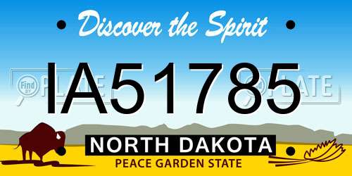 IA51785 North Dakota License Plate