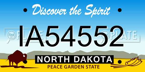 IA54552 North Dakota License Plate
