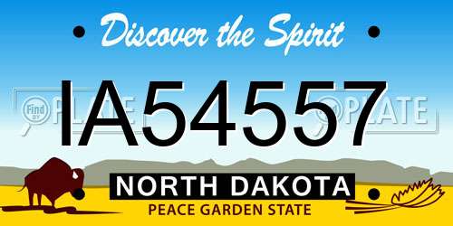 IA54557 North Dakota License Plate