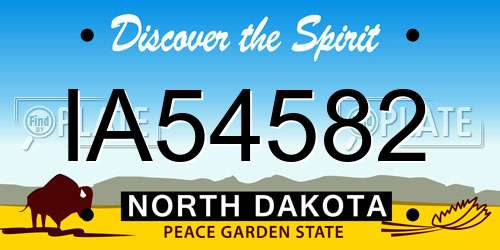 IA54582 North Dakota License Plate