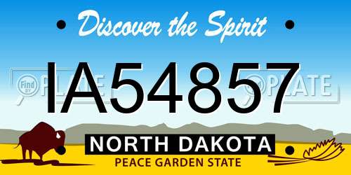 IA54857 North Dakota License Plate