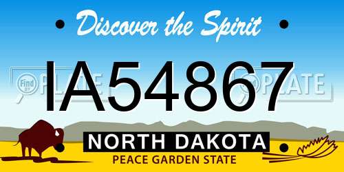 IA54867 North Dakota License Plate