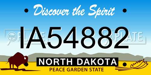 IA54882 North Dakota License Plate