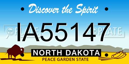IA55147 North Dakota License Plate