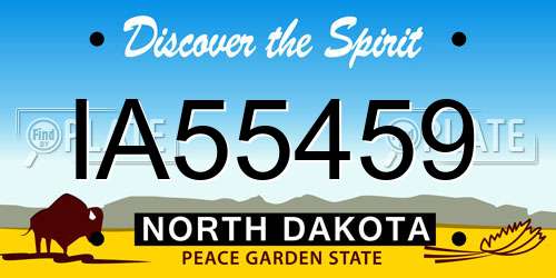 IA55459 North Dakota License Plate