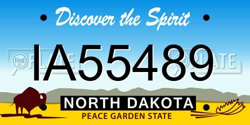 IA55489 North Dakota License Plate