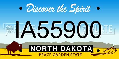 IA55900 North Dakota License Plate