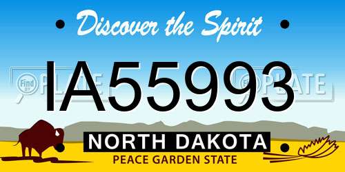 IA55993 North Dakota License Plate