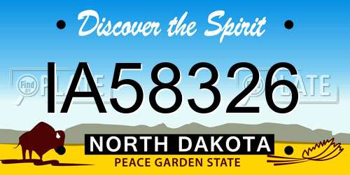 IA58326 North Dakota License Plate