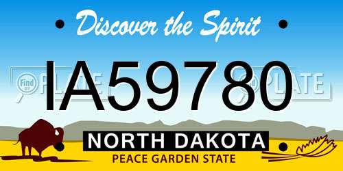 IA59780 North Dakota License Plate