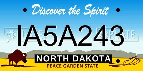 IA5A243 North Dakota License Plate