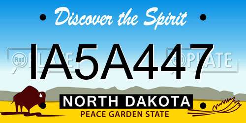 IA5A447 North Dakota License Plate