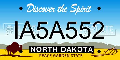 IA5A552 North Dakota License Plate