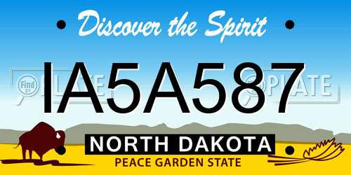 IA5A587 North Dakota License Plate