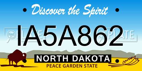 IA5A862 North Dakota License Plate