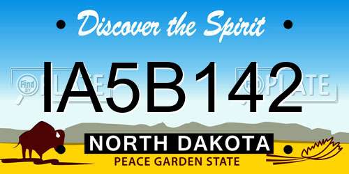 IA5B142 North Dakota License Plate