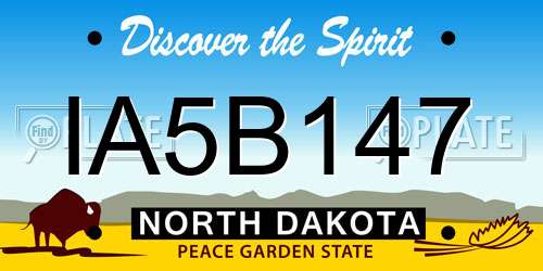 IA5B147 North Dakota License Plate