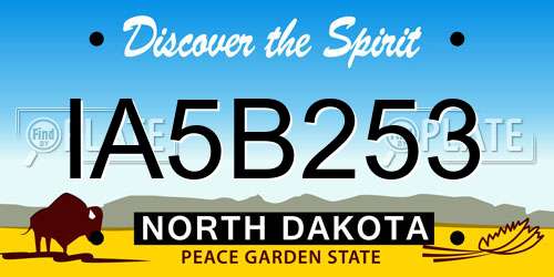 IA5B253 North Dakota License Plate