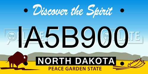 IA5B900 North Dakota License Plate