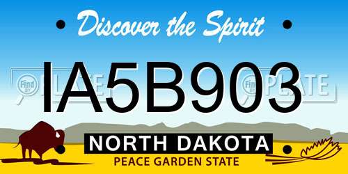 IA5B903 North Dakota License Plate