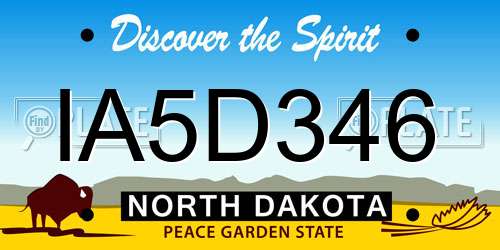IA5D346 North Dakota License Plate