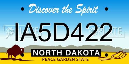 IA5D422 North Dakota License Plate