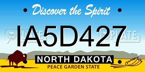IA5D427 North Dakota License Plate