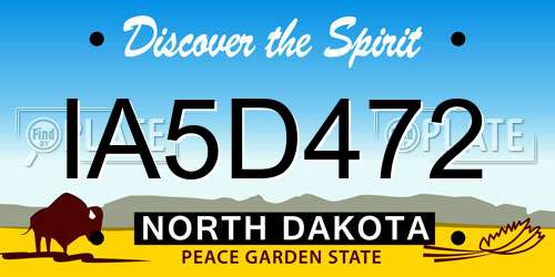 IA5D472 North Dakota License Plate