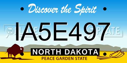 IA5E497 North Dakota License Plate