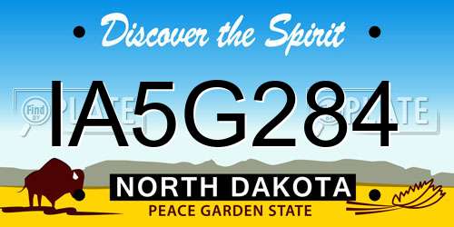 IA5G284 North Dakota License Plate
